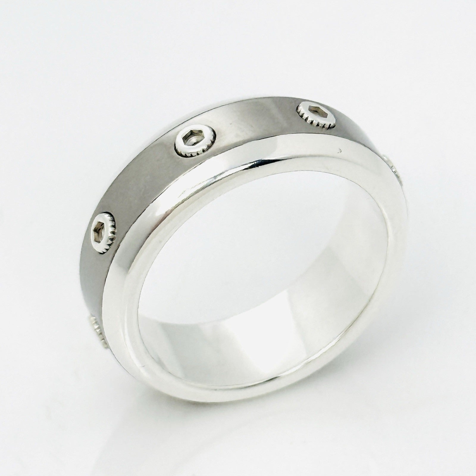 Size 11 Tiffany Turbo Ring by Paloma Picasso Mens Unisex in Silver and Titanium