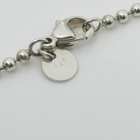 Tiffany & Co Coach Sport Whistle on 34" Bead Dog Chain in Sterling Silver