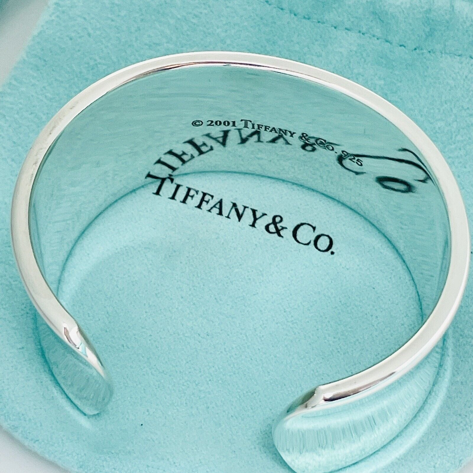 Size Small 6.25" Tiffany & Co 1837 Extra Wide Cuff Bracelet in Silver