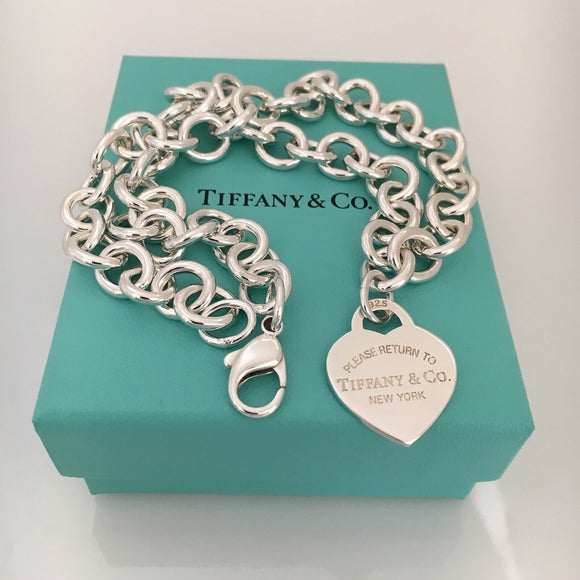 18" Please Return to Tiffany & Co New York 925 Heart Tag Necklace AUTHENTIC