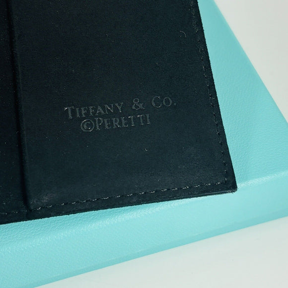 Tiffany & Co Open Hearts Bifold Wallet in Black Leather by Elsa Peretti