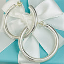 Tiffany Large 1.6" Doughnut Bezet Hoop Earrings in Sterling Silver-1