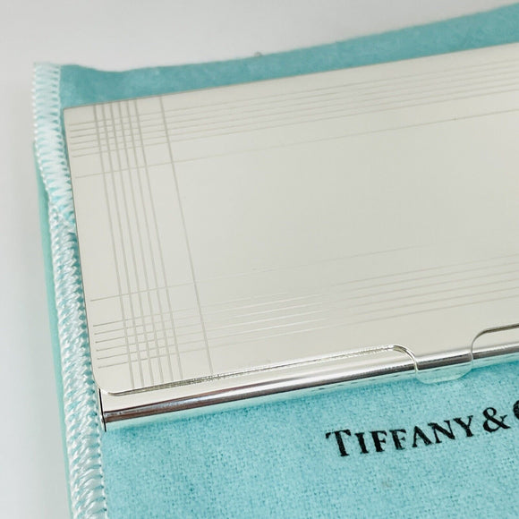 Tiffany & Co Business Card Holder Machined Turned Engravable in Sterling Silver