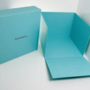 Tiffany & Co Necklace Storage Presentation Gift Box in Blue Leather Lux-9