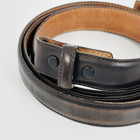 Tiffany Brown Leather Calfskin Mens Belt Size 46 - 0