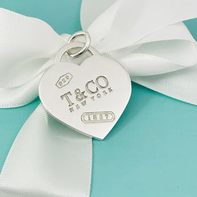 Tiffany 1837 Extra Large Jumbo Heart Tag Pendant or Charm in Sterling Silver - 0
