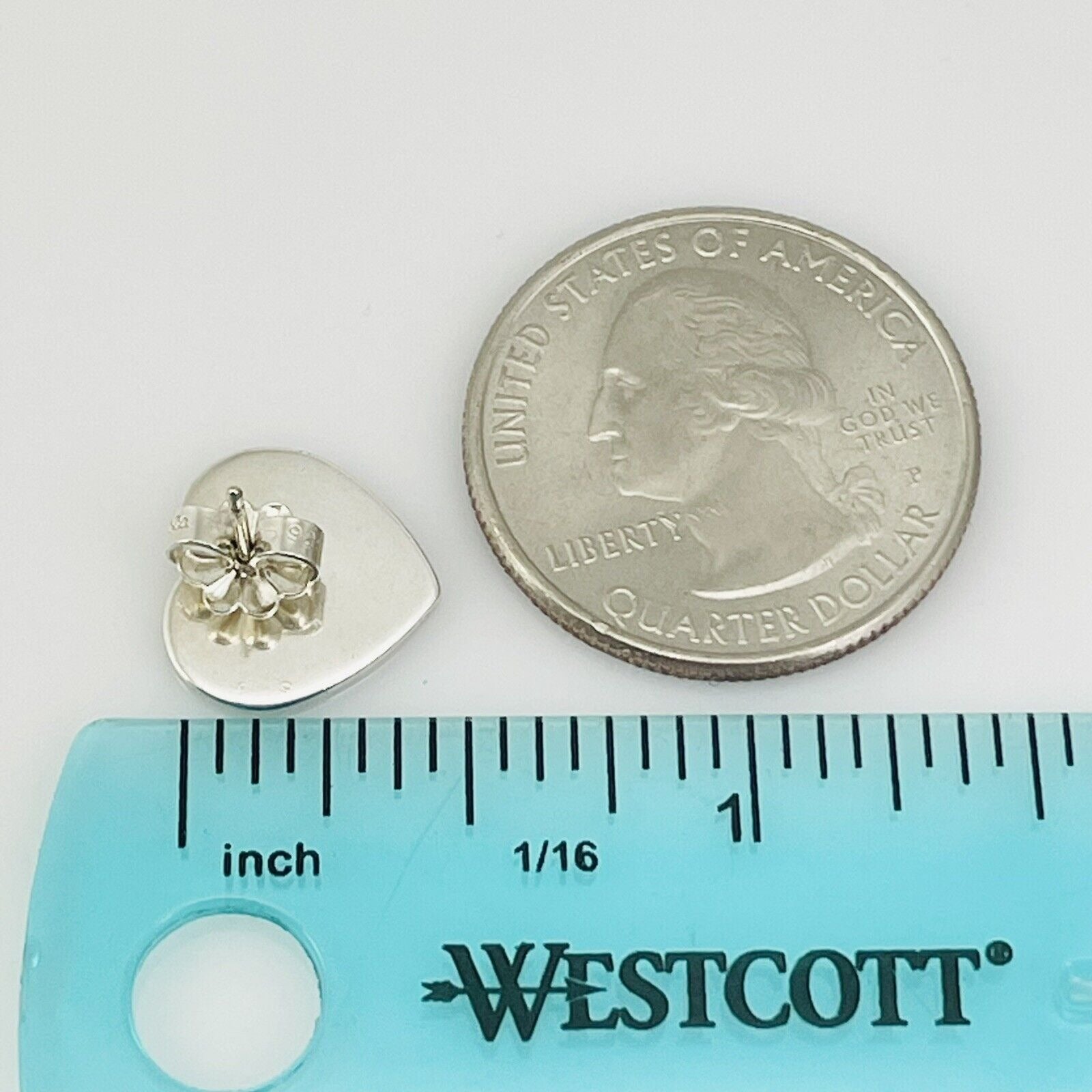 LARGE 0.50" Return to Tiffany & Co Heart Tag Stud Earrings