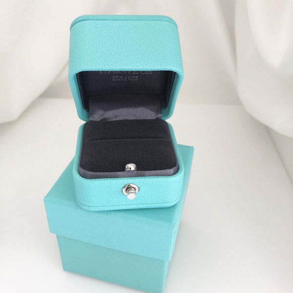 Tiffany & Co Blue Leather Empty Ring Box and Blue Gift Box - 5