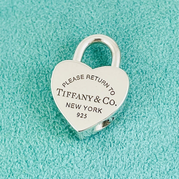 Return to Tiffany & Co New York Heart Padlock Lock Charm Pendant - 1