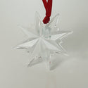 Tiffany Crystal Snowflake Star Christmas Tree Holiday Ornament with Red Ribbon - 4