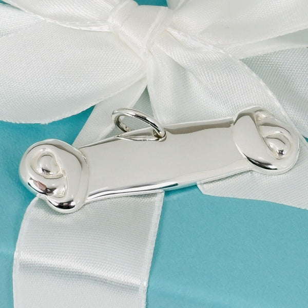 Tiffany & Co Large Dog Bone Pet Pendant Charm Engravable in Sterling Silver - 1