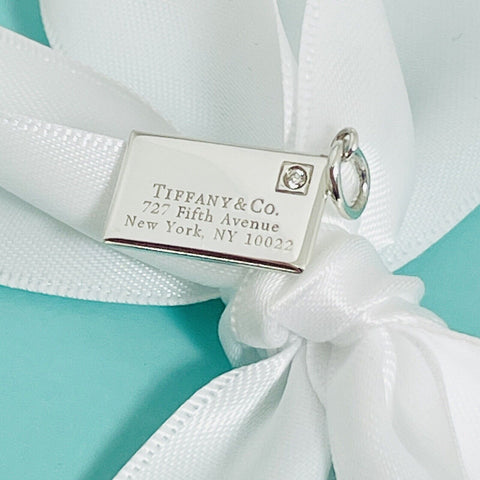 Tiffany Diamond Envelope Letter Pendant or Charm in Sterling Silver - 0