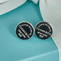 Return to Tiffany  Mini Round Circle Tag Stud Earrings in Sterling Silver - 1