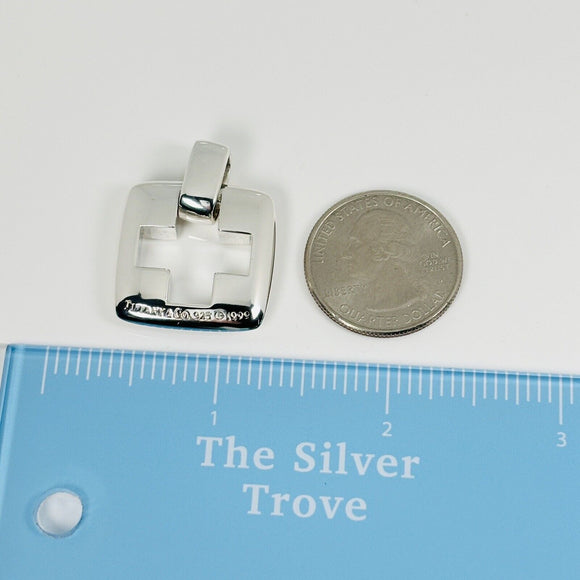 Tiffany & Co Roman Cross Pendant Cutout Stencil Mens Unisex in Sterling Silver