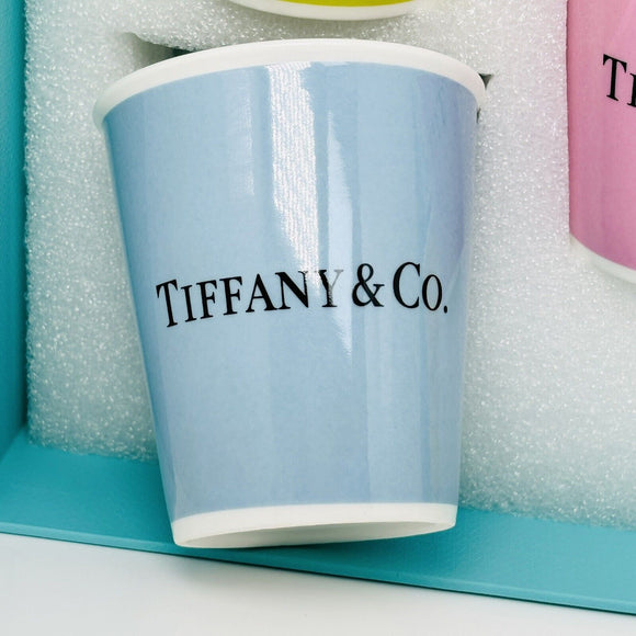 Tiffany 5 Set Colored Paper Coffee Cup Everyday Objects Blue Pink Yellow Green