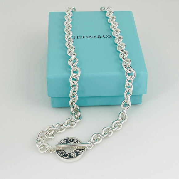 20" Tiffany 1837 Circle Clasp Toggle Necklace in Sterling Silver