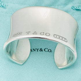 Large 6.75" Tiffany & Co 1837 Extra Wide Cuff Bracelet Mens Unisex