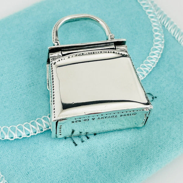 Vintage Tiffany Trinket Pill Box Purse Handbag Miniature in Sterling Silver - 8