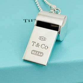 Tiffany Sterling Silver 1837 Whistle Pendant for Coach Teacher Sports Bead Chain