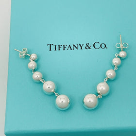 Tiffany & Co. Graduated Bead Earrings HardWear Bead Ball Drop Dangle in Silver - 0