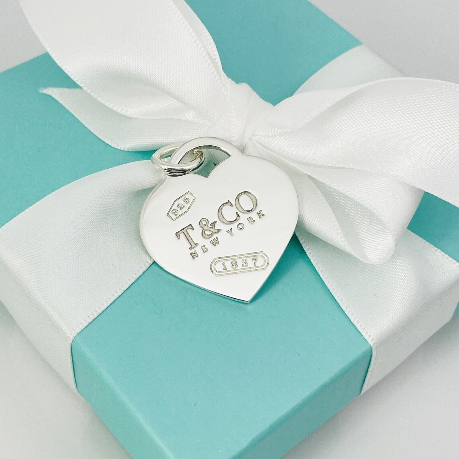 Tiffany 1837 Extra Large Jumbo Heart Tag Pendant or Charm in Sterling Silver