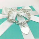 Tiffany Heart Tag Charm Bracelet in Sterling Silver Blank Engravable Heart-3