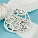 30" Tiffany Large Enchant Heart Filigree Pendant Necklace in Silver-1