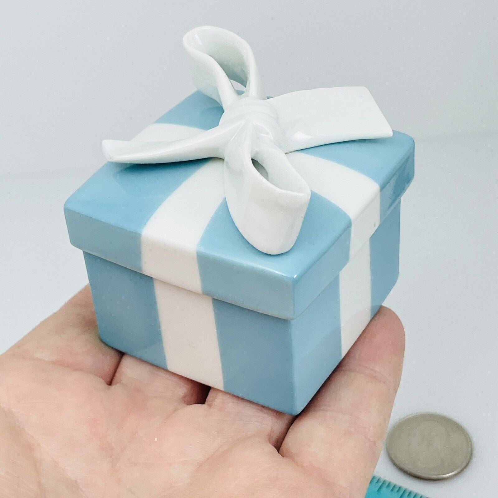 Small Tiffany Blue Trinket Gift Box Bone China Porcelain Jewelry