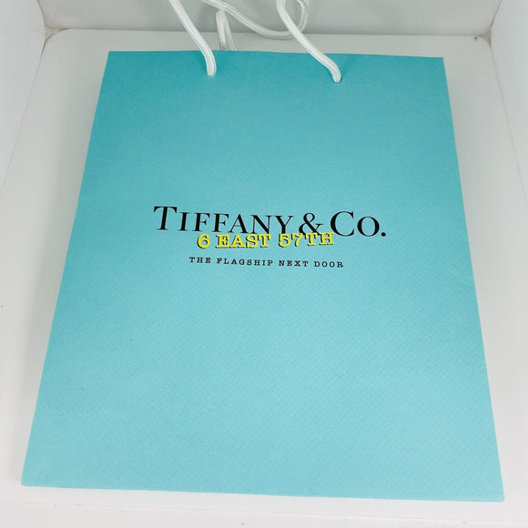 Tiffany & Co 6 East 57th Limited Edition Blue Shopping Gift Bag 10" X 8" x 4"