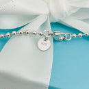 28" Tiffany & Co Mens Unisex Dog Chain Bead Necklace in Sterling Silver-6