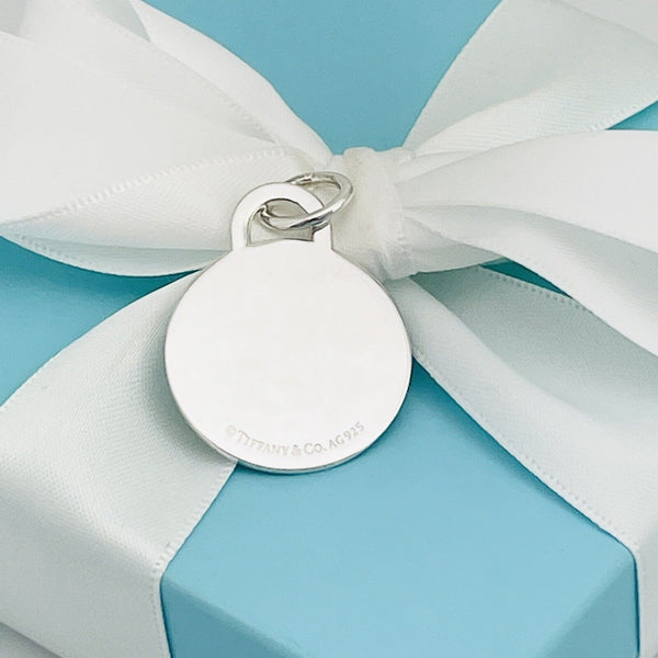 Tiffany & Co Large Engravable Blank Round Tag Mens Pendant Sterling Silver - 4