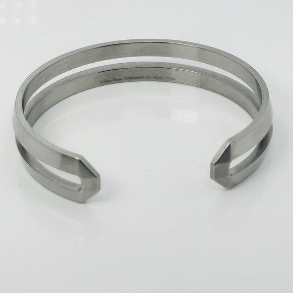 Tiffany & Co. Zellige Cuff Bracelet Mens Paloma Picasso in Stainless Steel Metal