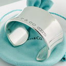 Small 6.25" Tiffany & Co 1837 Extra Wide Cuff Bracelet in Sterling Silver-11