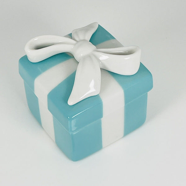 Tiffany Porcelain Blue Trinket Gift Jewelry Box Bone China Mini Small Miniature - 5