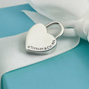 Tiffany & Co Script Notes Heart Charm Padlock Lock or Pendant in Sterling Silver-7