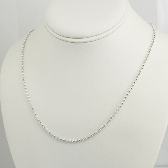 24" Tiffany & Co Mens Unisex Dog Chain Bead Chain Necklace in Sterling Silver