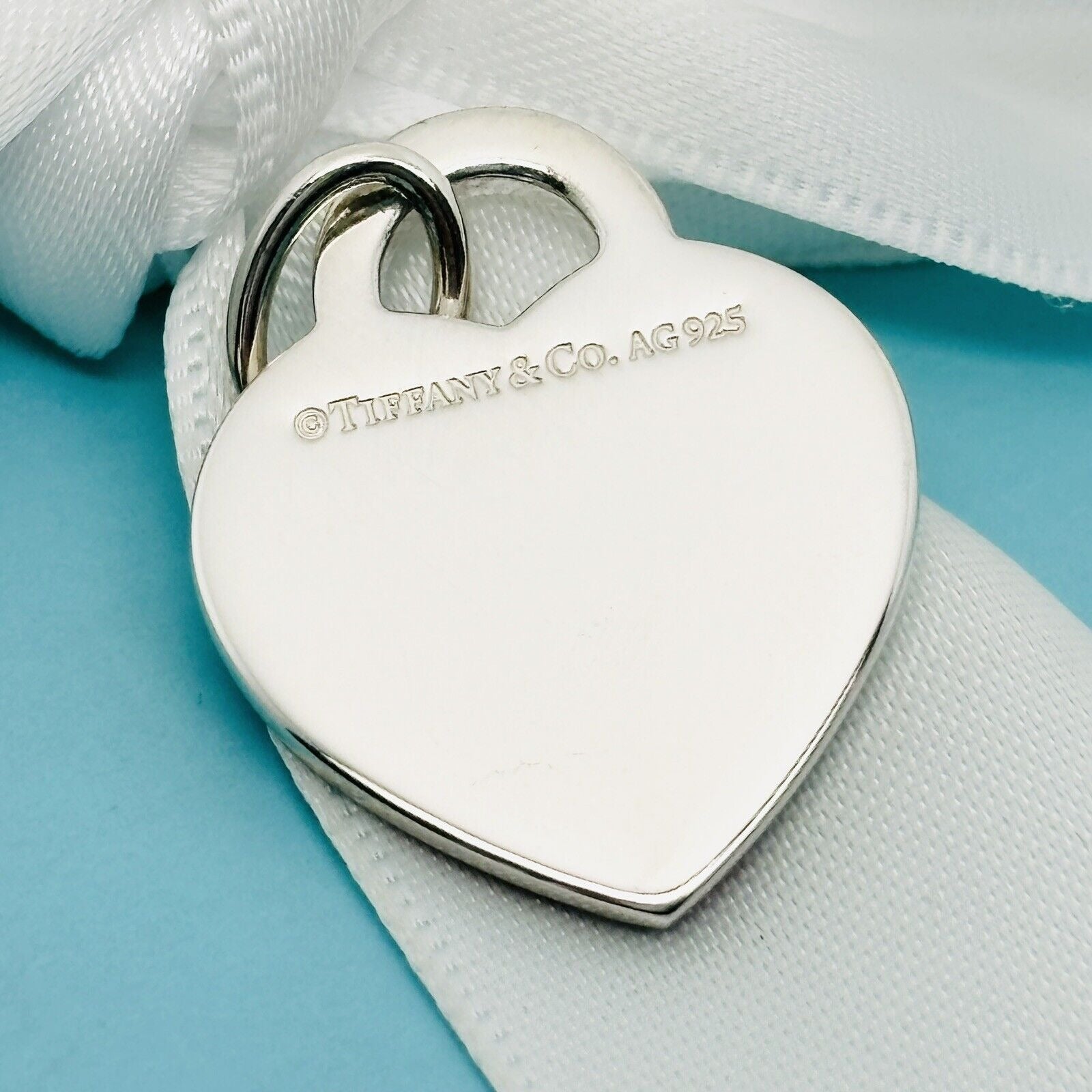 Return to Tiffany Pink Enamel Color Splash Heart Tag Pendant Charm