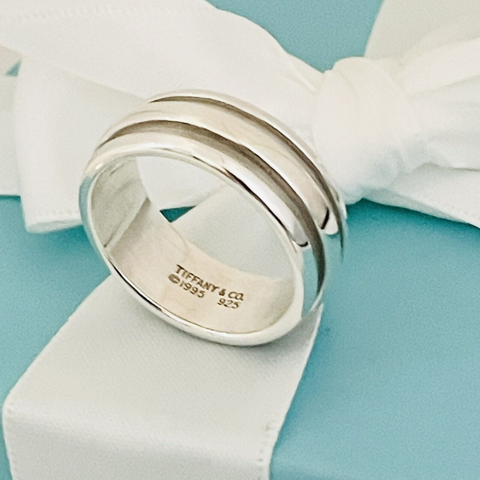 Size 11.5 Tiffany & Co Vintage Atlas Groove Ring Mens Unisex in Sterling Silver - 0
