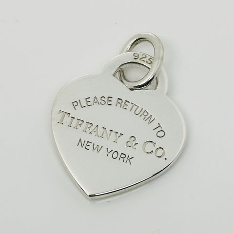 Return to Tiffany Heart Tag Etched Pendant or Charm in Sterling Silver