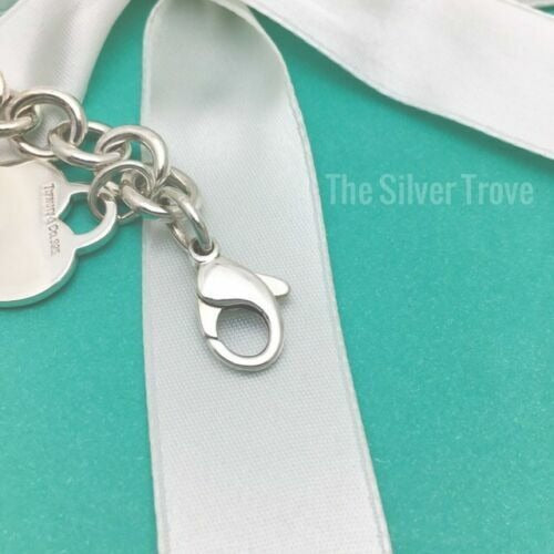 Tiffany Heart Tag Charm Bracelet in Sterling Silver Blank Engravable Heart