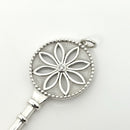 Tiffany T Daisy Flower Diamond Key Pendant in Sterling Silver Size Large 2.4"-3