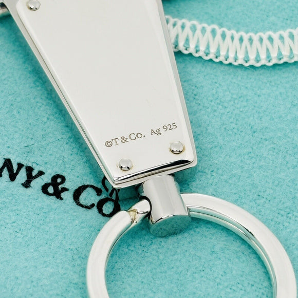 PRISTINE Tiffany & Co 1837 Makers Valet Key Ring Chain in Sterling Silver
