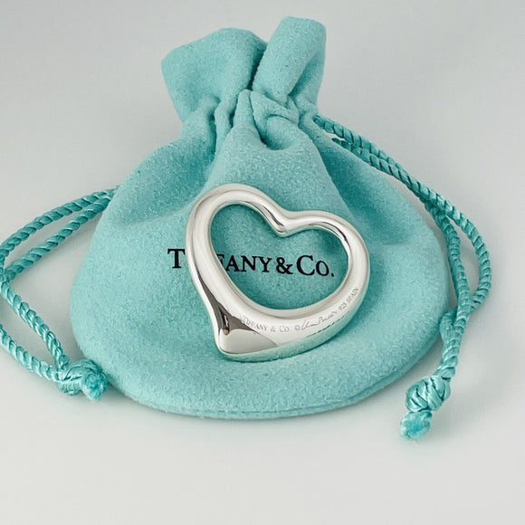 Tiffany Open Heart Pendant XL Extra Large 1.4" 35mm Jumbo by Elsa Peretti