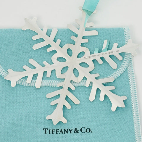 Tiffany Snowflake Christmas Tree Holiday Ornament in Sterling Silver
