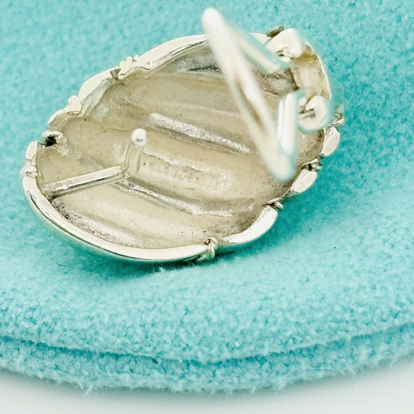 Tiffany Shell Dome Earrings in Sterling Silver and Yellow Gold Twist Omega Back