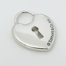 Tiffany Keyhole Heart Padlock Lock Charm Pendant in Sterling Silver-1