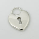 Tiffany Keyhole Heart Padlock Lock Charm Pendant in Sterling Silver-3
