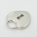 Tiffany Keyhole Heart Padlock Lock Charm Pendant in Sterling Silver-4