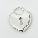 Tiffany Keyhole Heart Padlock Lock Charm Pendant in Sterling Silver-7