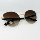 Tiffany & Co TF3068 Cat Eye Sunglasses Gold Tortoise Blue Accent 56mm Italy-1